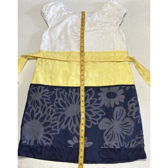 Lilly Pulitzer Burnout Combo Sully Games Dress Sz Small Color Block Lined Belted - Picture 9 of 12
